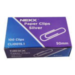 Nexx Silver paper clips 50mm 100’s 